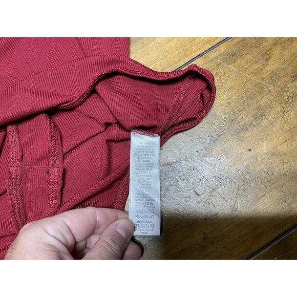 Free People On The Run Bustier Ruched Mesh Ribbed Bodysuit Large NWT - Picture 12 of 13